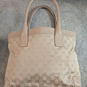 Gucci Beige Monogram Tote Bag